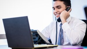 businessman talking on phone